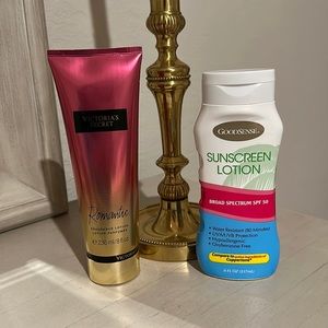Victoria’s Secret Romantic Fragrance Lotion and GoodSense Sunscreen Lotion 🌹